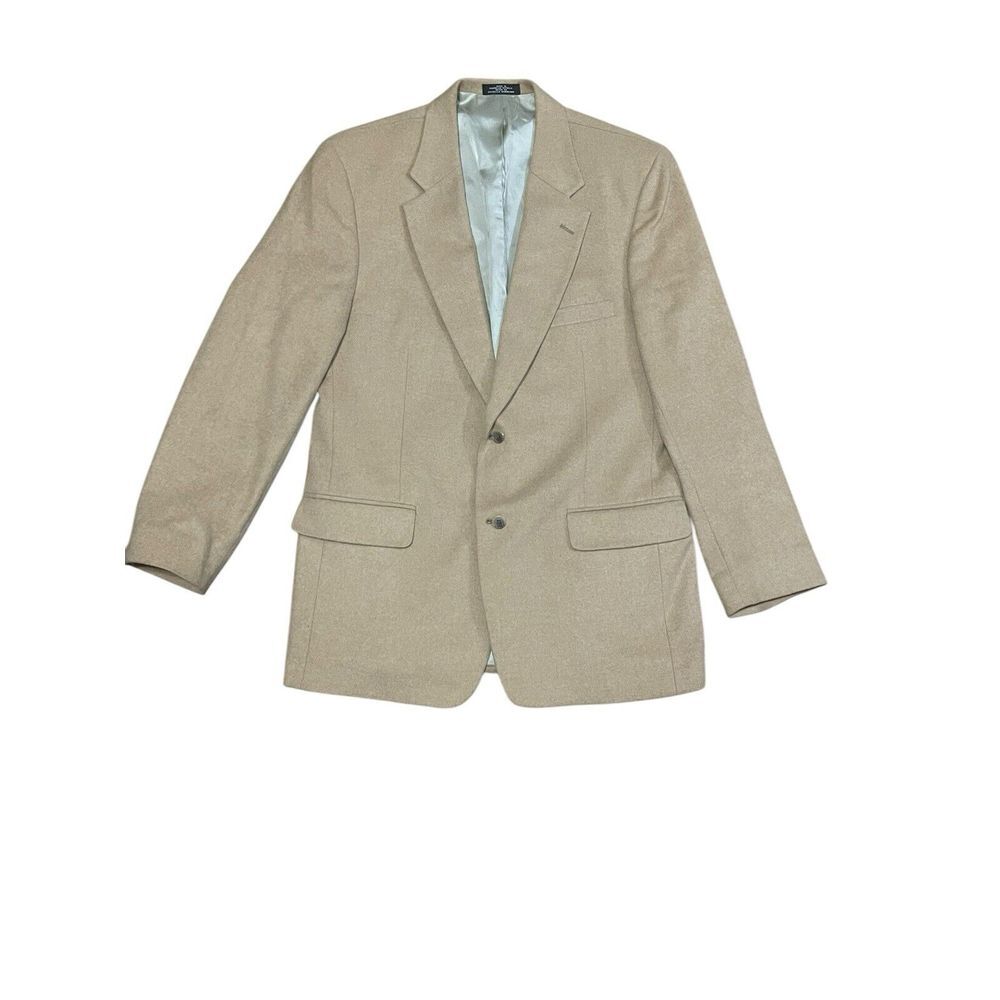 Club Room By Charter‎ Club 100% Camel Hair 2 Button Preppy Sport Coat Men  Tan